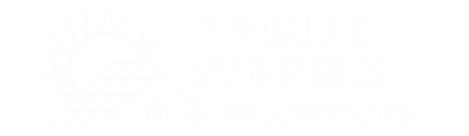 sunrise builders and decorators logo white